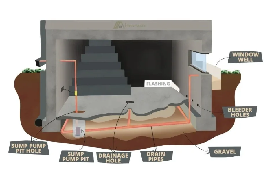 Crawl space structural support system diagram